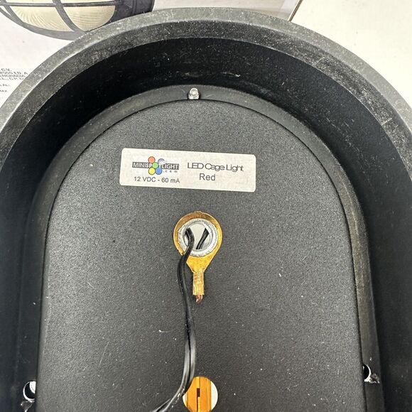 Minispotlight.com 12v Oval Caged Red LED Haunted House Escape Room 8.5” X 4.5” - Picture 5 of 8